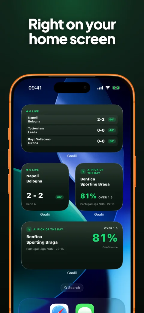 Goalii app — Home-screen widgets